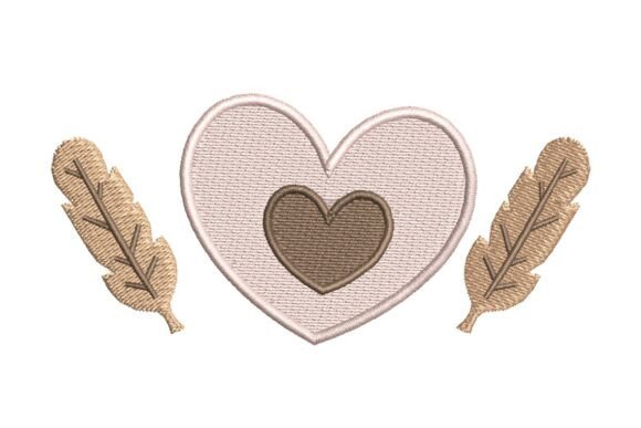 Boho Heart with Feathers Embroidery Design Review