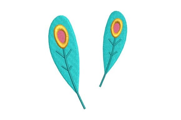 Colorful Peacock Feather Embroidery Design