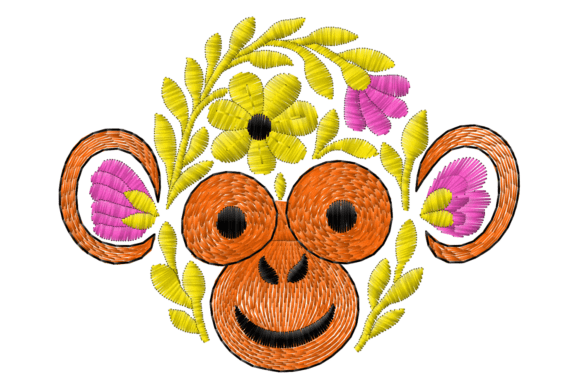 Floral Monkey Face Embroidery Design Review