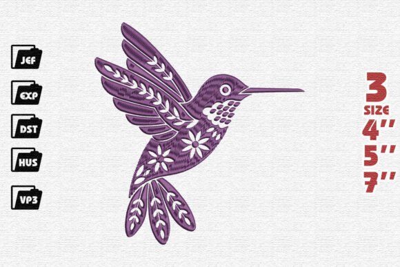 Hummingbird Floral Tribal Embroidery Review