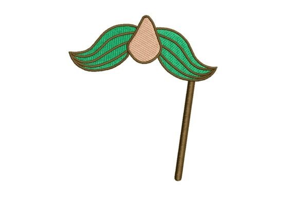 Humorous Moustache and Nose Embroidery Design