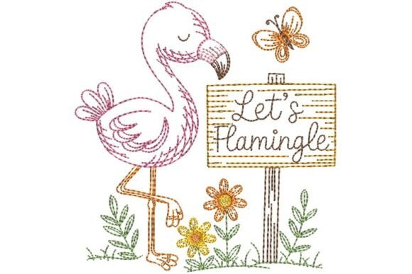 Let’s Flamingle Flamingo Embroidery File Review