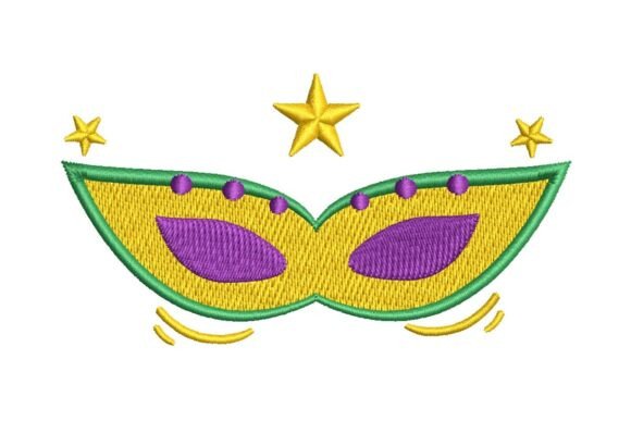 Mardi Gras Mask with Stars Embroidery Design Review