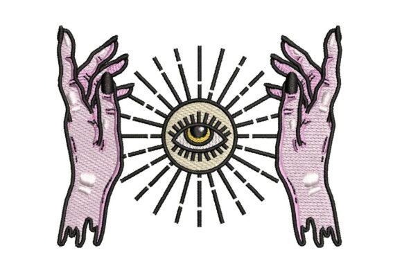 Mystical Hands Framing All-Seeing Eye Embroidery
