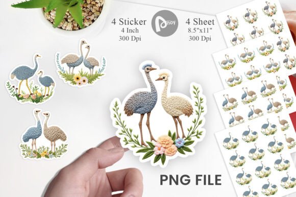 Ostrich Embroidery Sticker Review