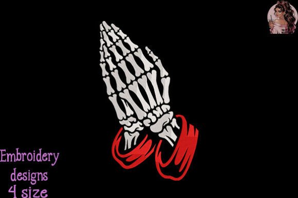 Praying Skeleton Hands Embroidery Review