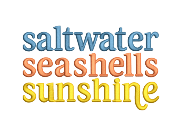 Saltwater Seashells Sunshine Embroidery
